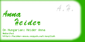 anna heider business card